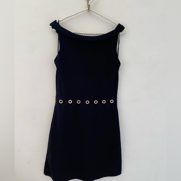 Morgan de Toi Black  vintage y2k Mini Dress with Gold Accents - Picture 4 of 9